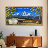 Parry Peak, Mountains of Colorado, Travel Poster Wall Art, Framed Canvas Print, American Mountains, Mountain Landscape Painting