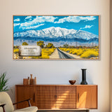 San Gorgonio Mountain, Travel Poster Wall Art, Framed Canvas Print, American Mountains, Mountain Landscape Painting, Mountains of California