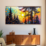 Pines Art, Framed Canvas Print, Pines Landscape, Abstract Art, Seven Pines, Pine Tree Painting, Canvas Art, Pine Tree Canvas