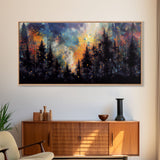 Forest Fire Abstract, Forest Landscape Wall Art, Framed Canvas Print, Pine Tree Canvas, Pine Tree Artwork, Pine Tree Canvas Art, Wall Decor