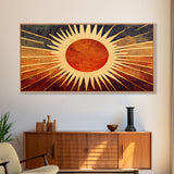 Abstract Midcentury Modern Sunburst, Canvas Print, Art Deco Style wall art, sun with sun rays, sun burst, boho style