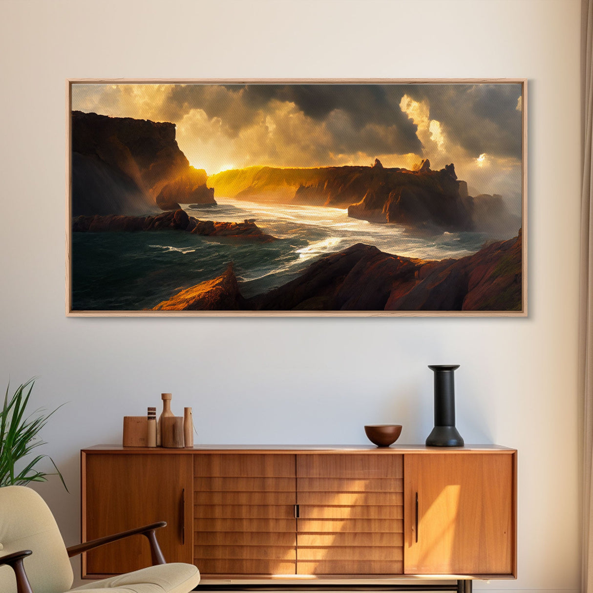 Cliffs and the sea, canvas print, ocean wall art