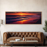 Large Art Sunset, Beach landscape, Coastal Art Print, Beach House, Coastal Decor, Beach Painting, Sunset Art, Framed/Unframed Canvas/Print