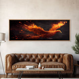 Panoramic Canvas Print Of "The Phoenix" - Rebirth Art - Framed Canvas Art - Framed Wall Art - Incredibly Beautiful Phoenix Decor