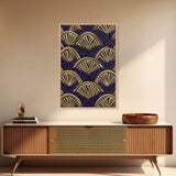 Art Deco Pattern Wall art - Framed Canvas Print - Art Deco - Original painting - Wall art - Office decor - Gold & purple art - Abstract art