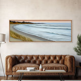 Canvas Beach Wall Art, Seashore, Cove, Minimalist Beach Art, Pastel Beach Wall Art, Beach Scene Art, Panoramic, Wall Art, Canvas Print