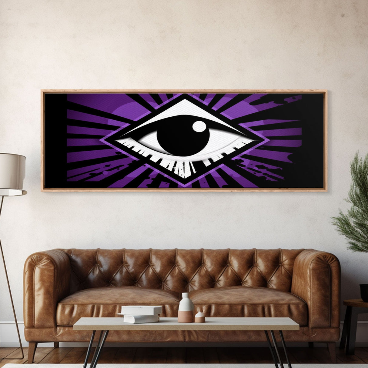 Violet All Seeing Eye Wall Art Print, Eye Canvas Art, Eye Of Horus Wall Art, Framed Art Print, Wall Decor, Panoramic, Wall Art, Canvas Print