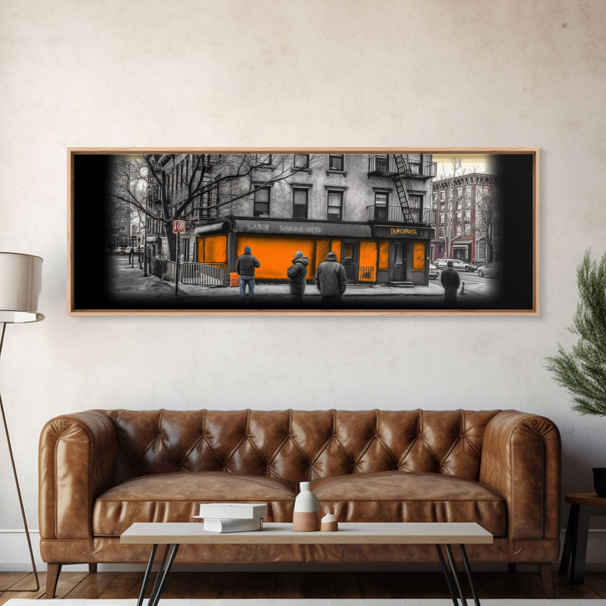 Closed Down Store Canvas Print, Buildings,Street Art, Fall, Autumn, Urban Art, Large Urban Art Print, Panoramic, Wall Art, Canvas Print