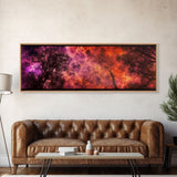 Forest Fire Canvas Art,  Fire Canvas Art,  Large Canvas Print, Woods On Fire Art Print, Purple Forest Art, Panoramic, Wall Art, Canvas Print