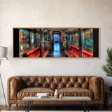 Urban Art Print, Graffiti On Abandoned Subway Train Canvas Print, Wall Decor, Large Framed Canvas Print, Panoramic, Wall Art, Canvas Print