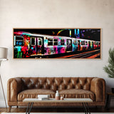 Urban Canvas Art, Graffiti On Abandoned Subway Train, Urban Art, Wall Decor, Large Framed Canvas Print, Panoramic, Wall Art, Canvas Print