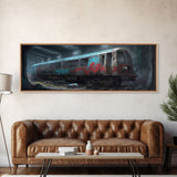 Graffiti On Abandoned Subway Train, Urban Art, Wall Decor, Urban Canvas Art, Large Framed Canvas Print, Panoramic, Wall Art, Canvas Print