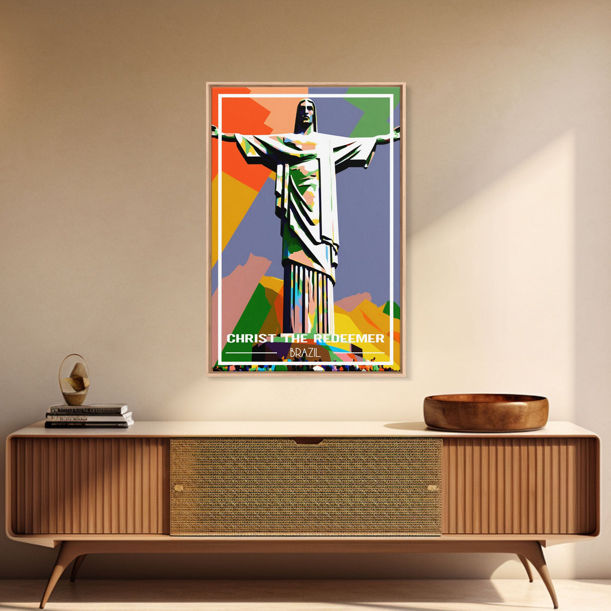 Brazil Travel Poster, Christ The Redeemer, Rio de Janeiro Wall Art, Travel Wall Print, Travel Poster, Travel Wall Art, Canvas Wall Print