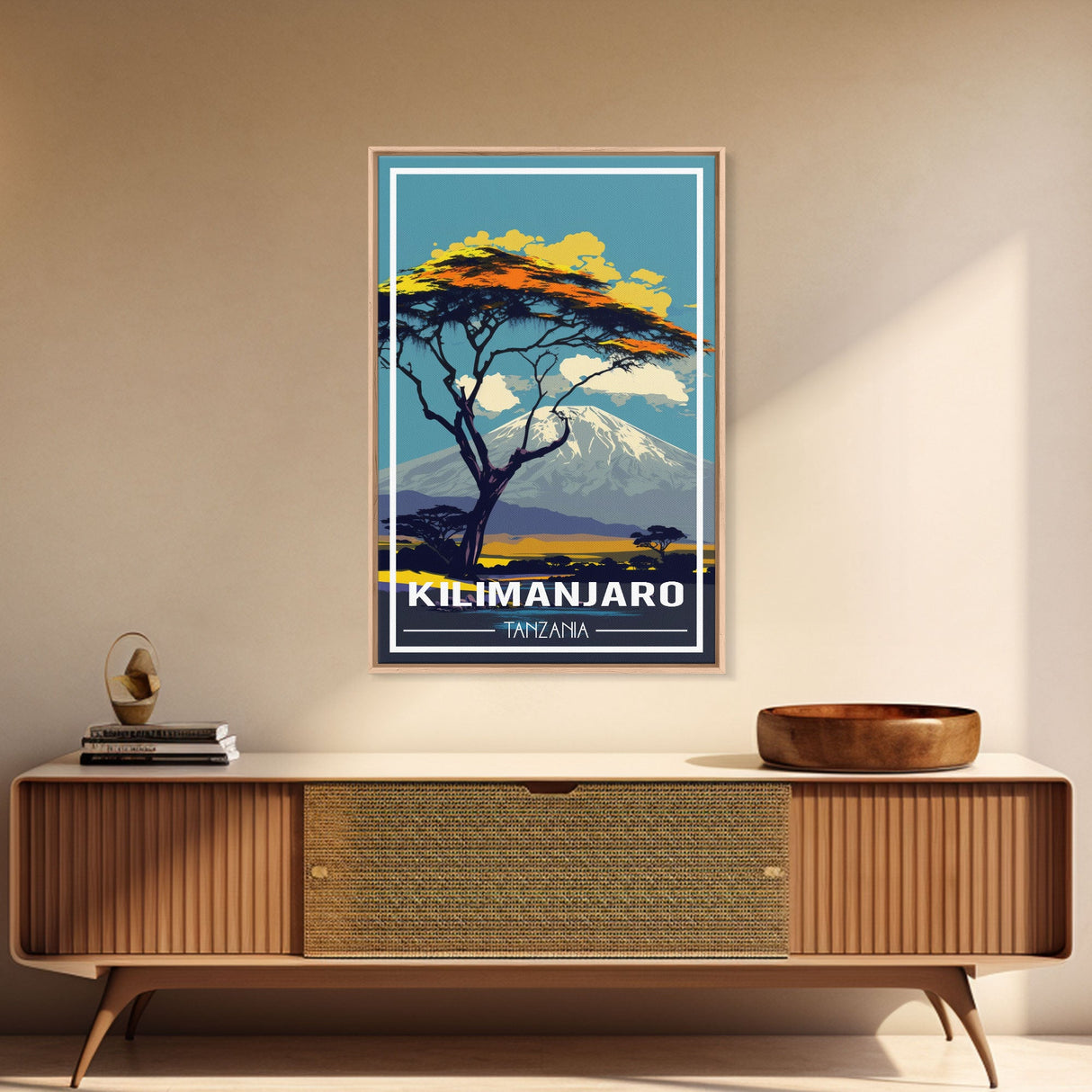 Mount Kilimanjaro Wall Art, African Poster, Tanzania Wall Art, Travel Wall Print, Travel Poster, Travel Wall Art, Canvas Wall Print