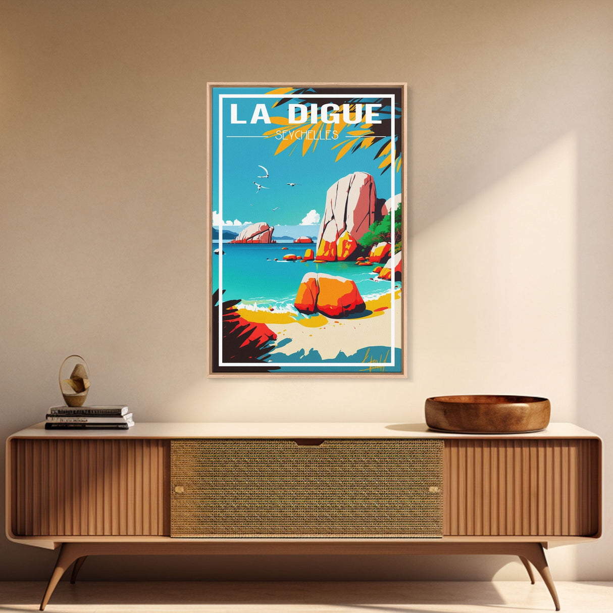 La Digue Wall Art, Seychelles Wall Poster, Indian Ocean, Island, Travel Wall Print, Travel Poster, Travel Wall Art, Canvas Wall Print