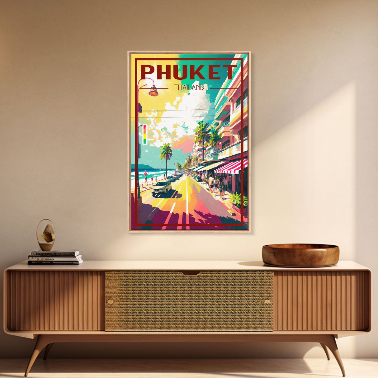 Phuket Wal Art, City Art Print, Thailand Poster, Asia Wall Art, Travel Wall Print, Travel Poster, Travel Wall Art, Canvas Wall Print