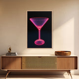 3D Pink Cocktail Wall Art, Pink Wall Decor, 3D Art, Vibrant Art, Minimalist Print, Wall Decor, Canvas Print, Wall Art, Framed Canvas