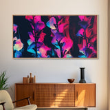 Abstract Flowers Wall Decor, Floral Wall Art, Nature Print, Panoramic Wall Decor, Canvas Print, Wall Art, Framed Canvas Art