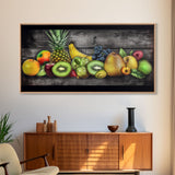 Fruits Wall Art, Food Wall Decor, Farmhouse Wall Decor, Kitchen Wall Art, Panoramic Wall Decor, Canvas Print, Wall Art, Framed Canvas Art