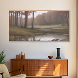 Pond Wall Art, Landscape Wall Decor, Trees Wall Art, Nature Wall Decor, Panoramic Wall Decor, Canvas Print, Wall Art, Framed Canvas Art