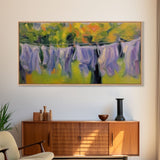 Oil Painting Laundry Wall Art, Laundry Wall Decor, Laundry Room Art, Panoramic Wall Decor, Canvas Print, Wall Art, Framed Canvas Art