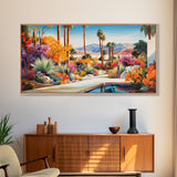 Desert Landscape Wall Art, Mountains Wall Print, Palm Trees Art, Panoramic Art, Wall Art, Canvas Art, Landscape Art, Modern House Art