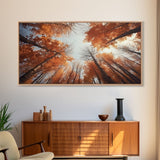 Trees Wall Art, Autumn Art Print, Forest Wall Art, Panoramic Art, Wall Art, Canvas Art, Landscape Art, Boys Bedroom Decor, Dorm Room Art