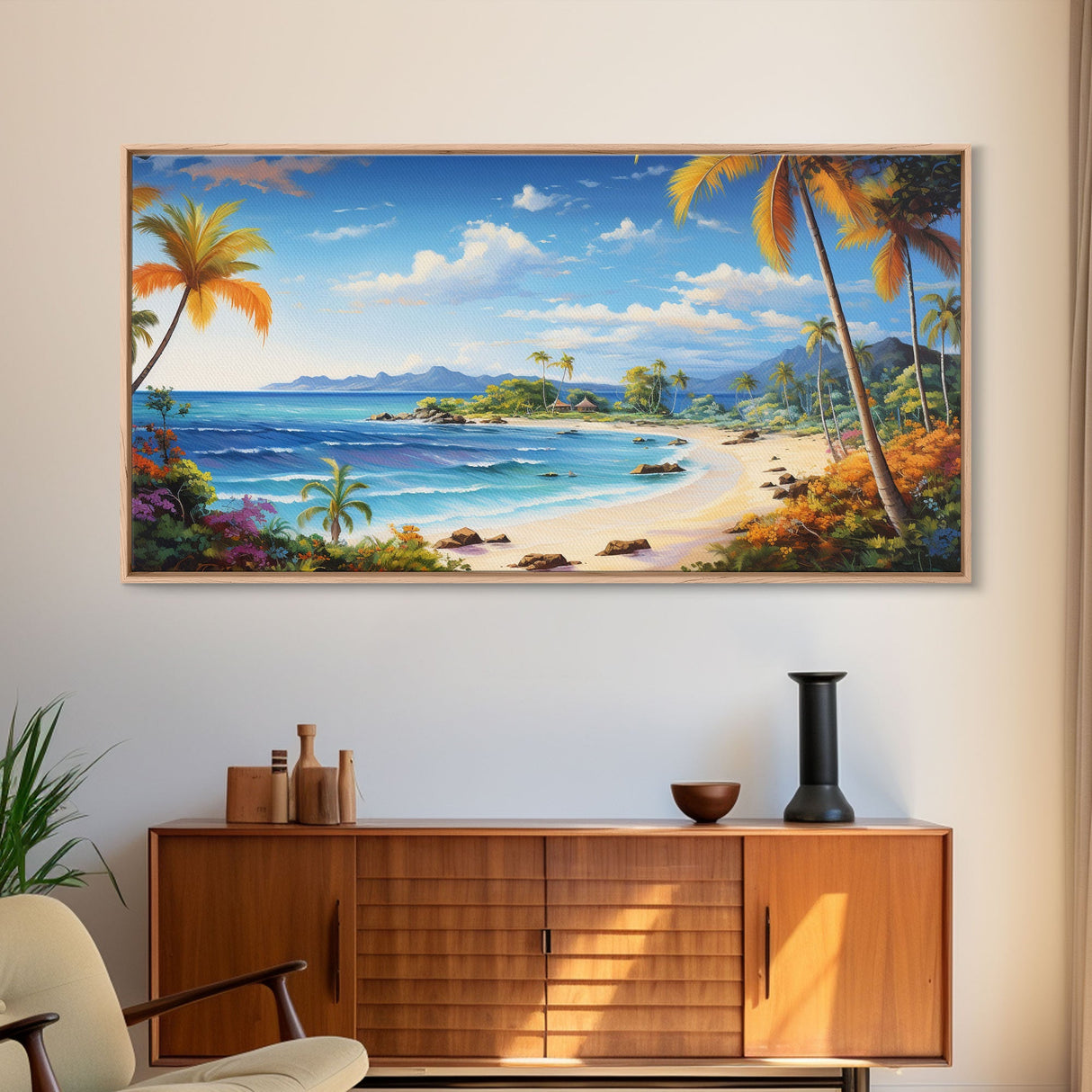 Beach Wall Art, Ocean Wall Art, Nautical Print, Tropical Art, Panoramic Art, Wall Art, Canvas Art, Landscape Art, Beach House Wall Art