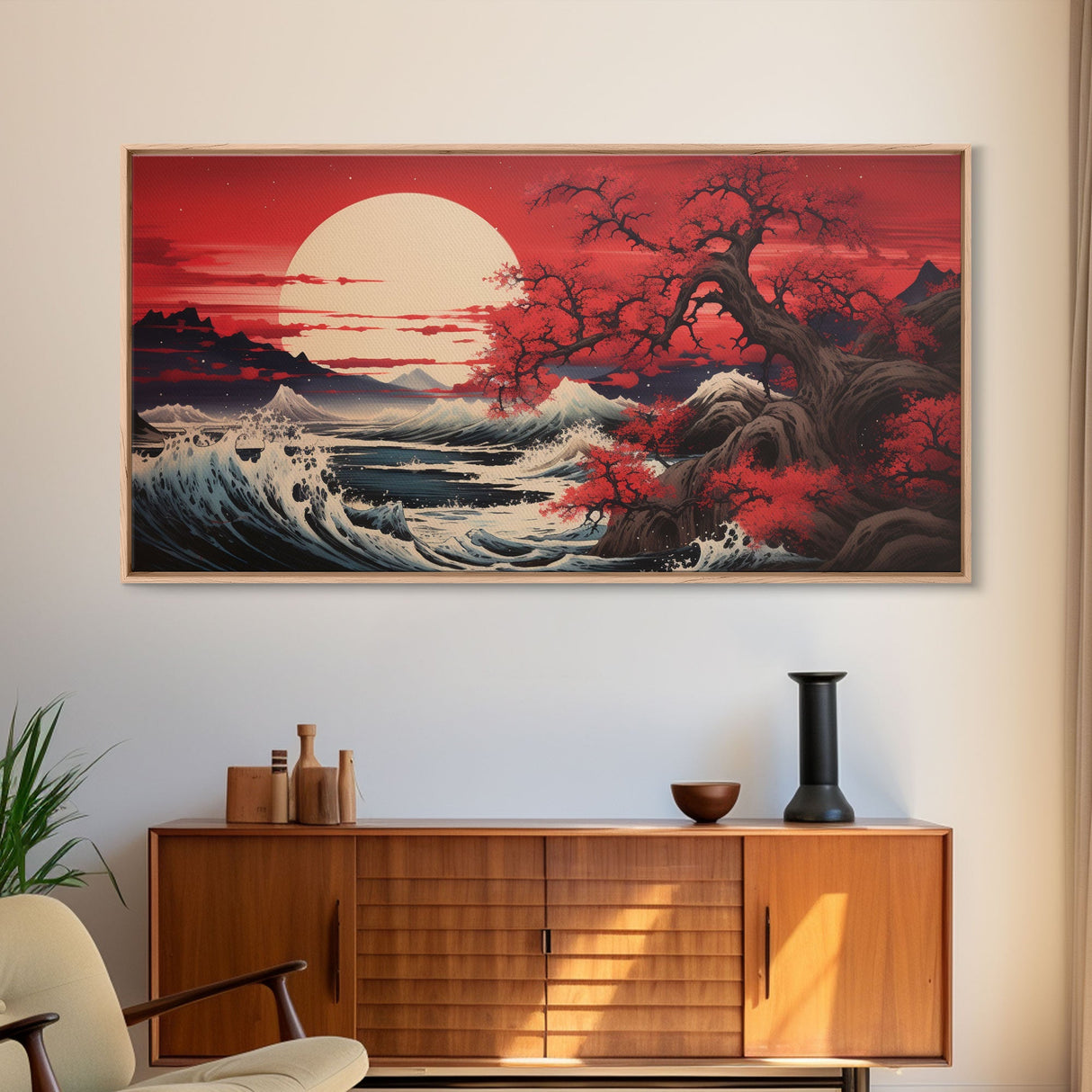 Sun Art, Japanese Wall Art, Japanese Landscape, Panoramic Art, Wall Art, Canvas Art, Landscape Art, Bedroom Prints, Entryway Prints, Office