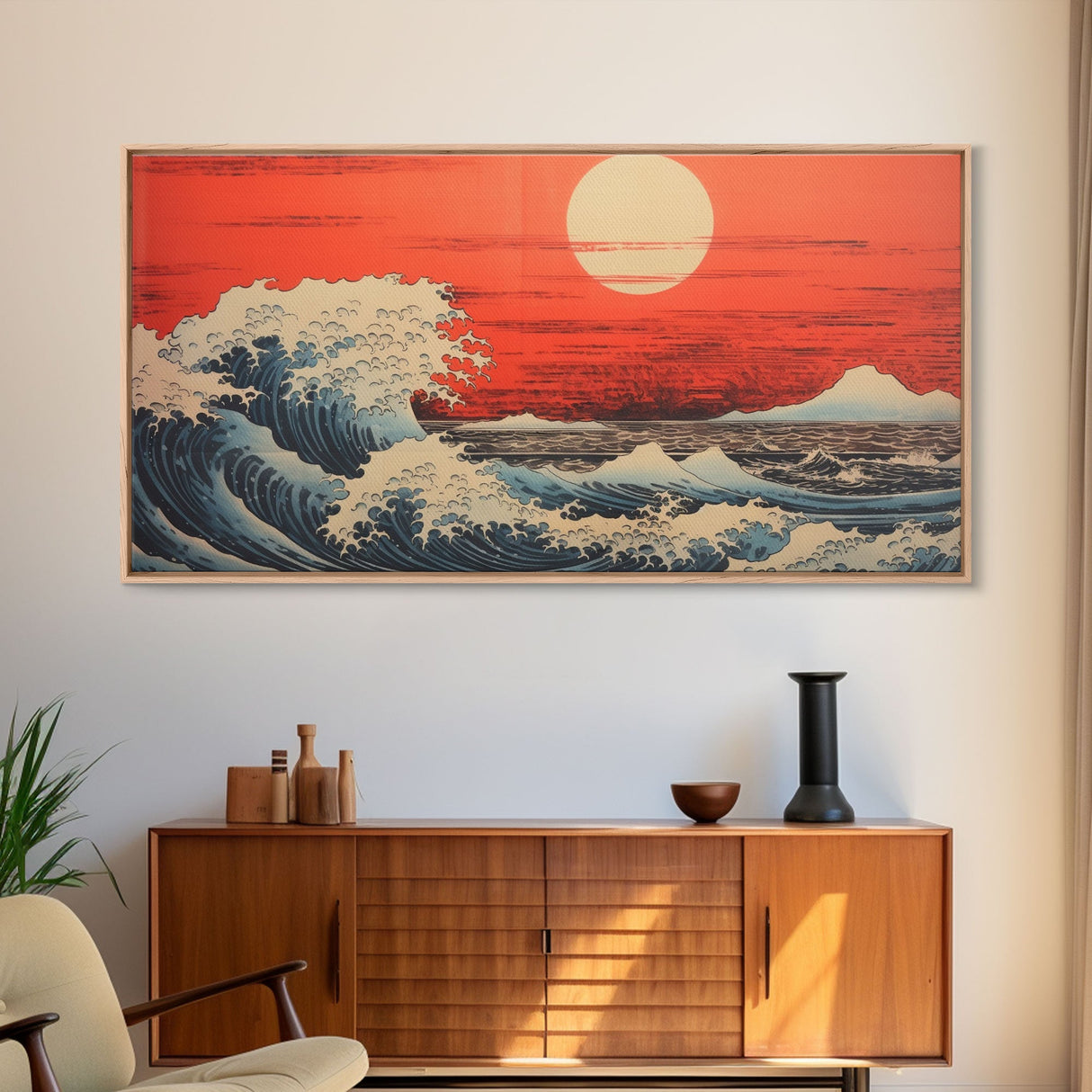 Sunset Print, Ocean Wave Wall Art, Seascape Art, Wave Wall Art, Panoramic Art, Wall Art, Canvas Art, Landscape Art, Southern Wall Art, Print