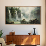 Waterfall, Nature Wall Art, River Wall Art, Jungle Wall Art Panoramic Art, Wall Art, Canvas Art, Landscape Art, Landscape Print, Client Gift