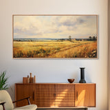 Wheat Field Print, Countryside Wall Art, Wildflowers Art, Panoramic Art, Wall Art, Canvas Art, Landscape Art, Landscape Print, Country Decor