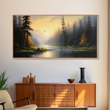 River Wall Art, Forest Wall Art, Spring Wall Art, Panoramic Art, Wall Art, Canvas Art, Landscape Art, Landscape Print, Family Home Decor