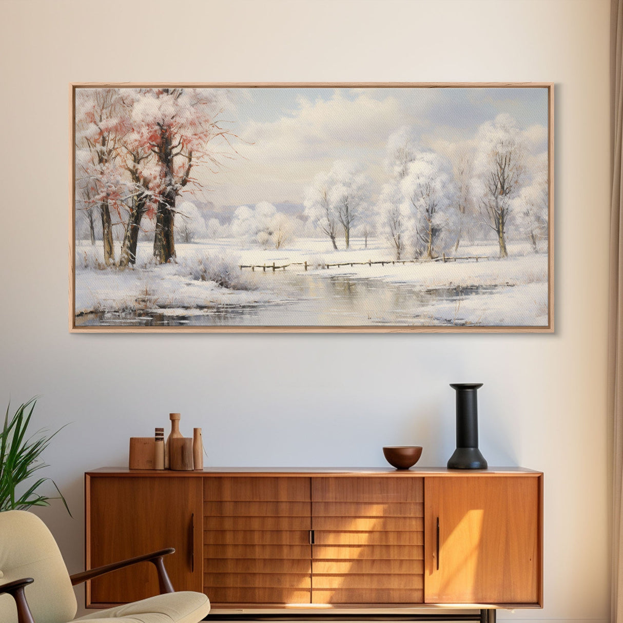 Winter Landscape, Lake Wall Art, Winter Wonderland, Panoramic Landscape, Wall Art, Canvas Wall Art, Landscape Art Print, Lakehouse Gift