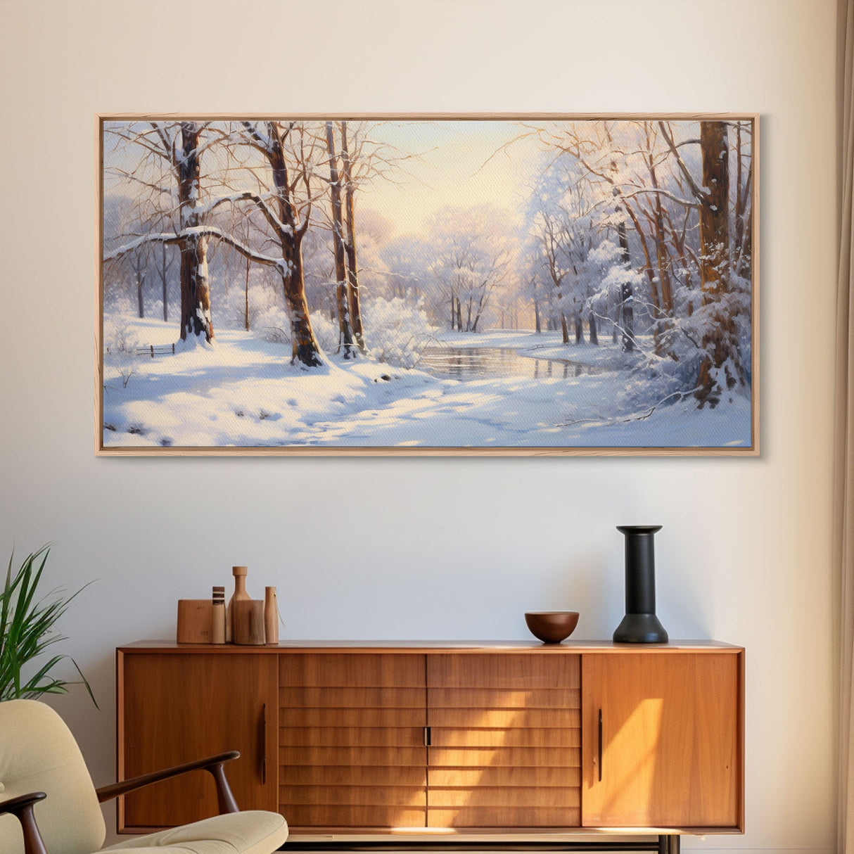 Winter Wall Art,  Forest Art, Winter Forest Print, Panoramic Landscape, Wall Art, Canvas Wall Art, Landscape Art Print, Office Wall Décor