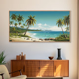 Tropical Wall Art, Palm Tree Wall Art, Beach Wall Art, Panoramic Landscape, Wall Art, Canvas Wall Art, Landscape Art Print, Ocean Wall Art