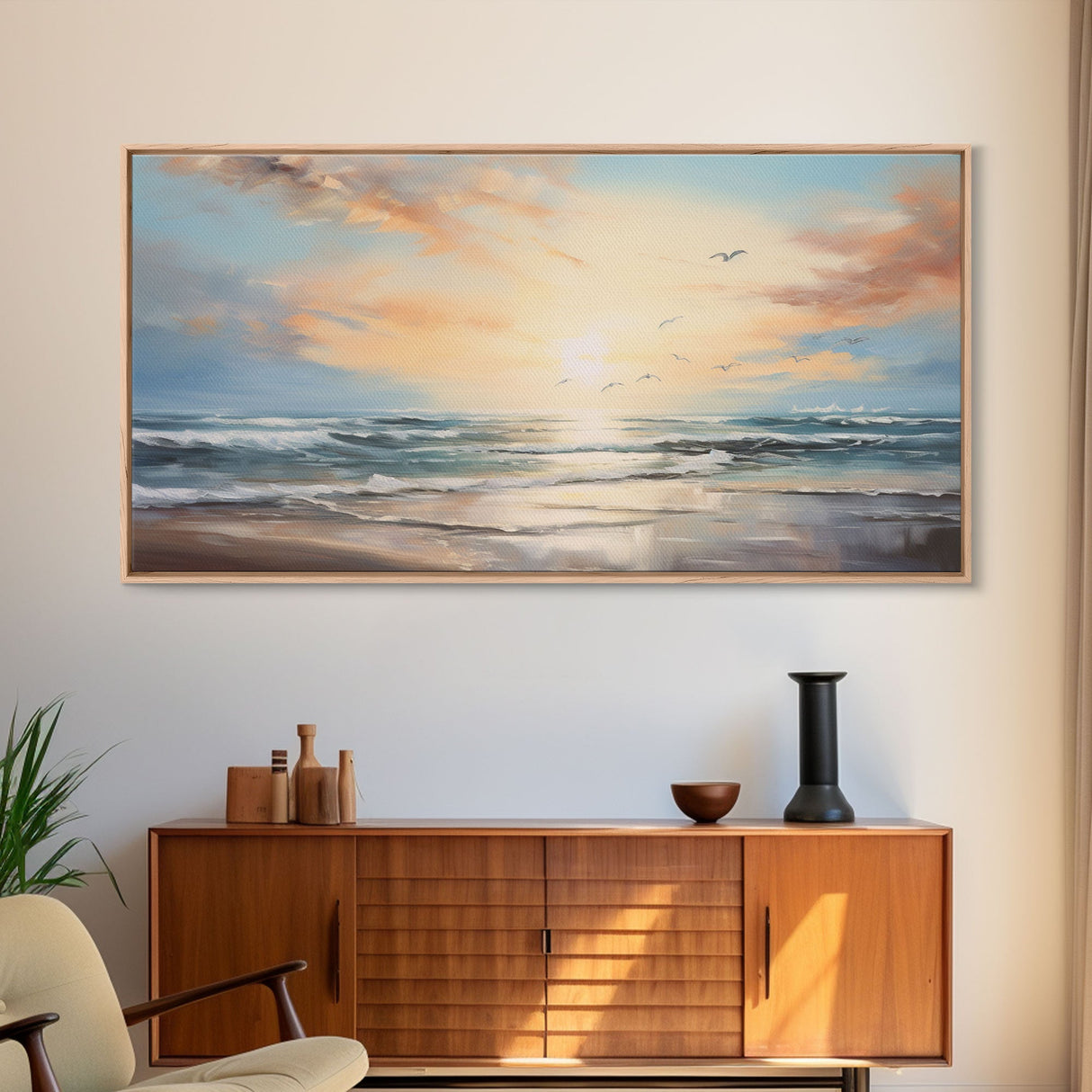 Ocean Art, Beach Wall Art, Summer Wall Art, Seascape Wall Art, Ocean Sunset Art, Panoramic Art, Wall Art, Canvas Art, Landscape Art Print