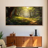 Forest Wall Art, Trees Art Print, Enchanted Forest, Panoramic Art, Wall Art, Canvas Art, Landscape Art Print, Game Room Décor, Cozy Gift