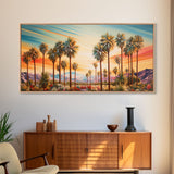 Desert Landscape, Palm Tree Wall Art, Sunset Wall Print, Panoramic Art, Wall Art, Canvas Art, Landscape Art, Thank You Gift, Home Décor