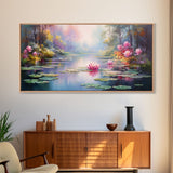 Pond Art, Lake Wall Print, Fantasy Wall Art, Water Lilies Wall Art, Panoramic Art, Wall Art, Canvas Art, Landscape Art, Friendship Gift