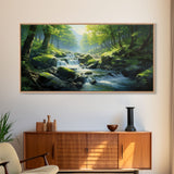 River Wall Art, Waterfall Wall Art, Trees Wall Print, Panoramic Art, Wall Art, Canvas Art, Landscape Art, Going Away Gift, Modern House Art