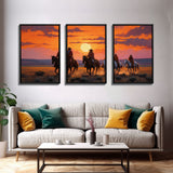 Western Wall Decor, Landscape Art, Sunset Wall Art, Canvas Print, Wall Art, 3 Piece Wall Art, Teacher Gift, Teen Boy Room Decor, Office Art