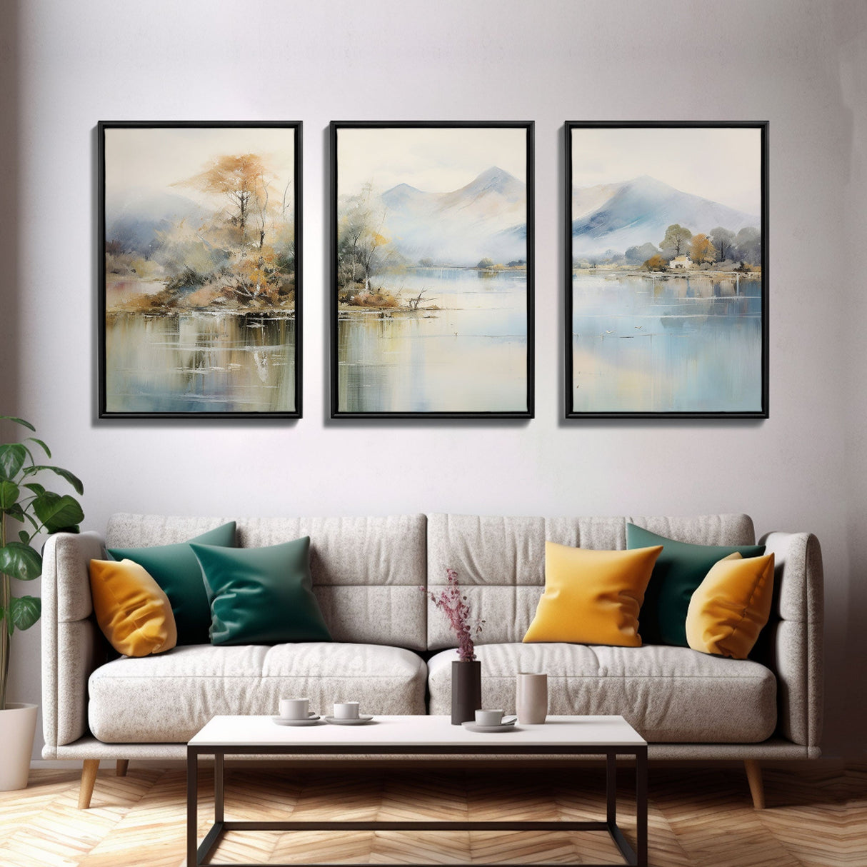 Lake Wall Art, Mountains Print, Landscape Wall Art, Nature Art, Canvas Print, Wall Art, 3 Piece Wall Art, College Dorm Decor, Office Prints