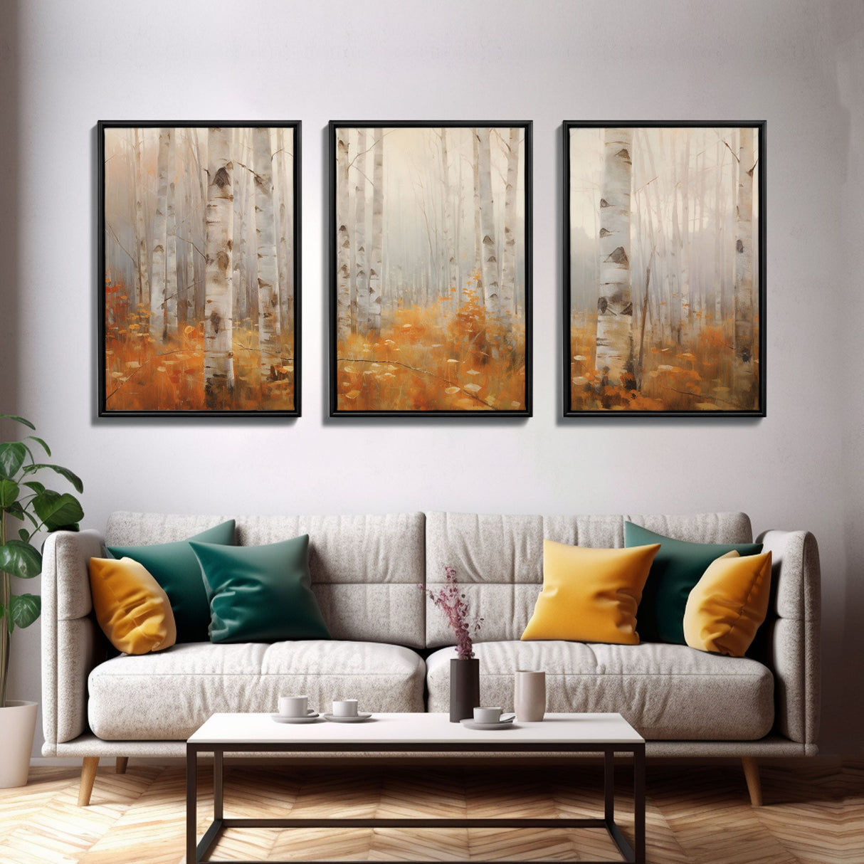 Forest Wall Art, Trees Art Print, Nature Art, Canvas Print, Wall Art, 3 Piece Wall Art, Country Wall Art, Office Decor, Above Bed Art