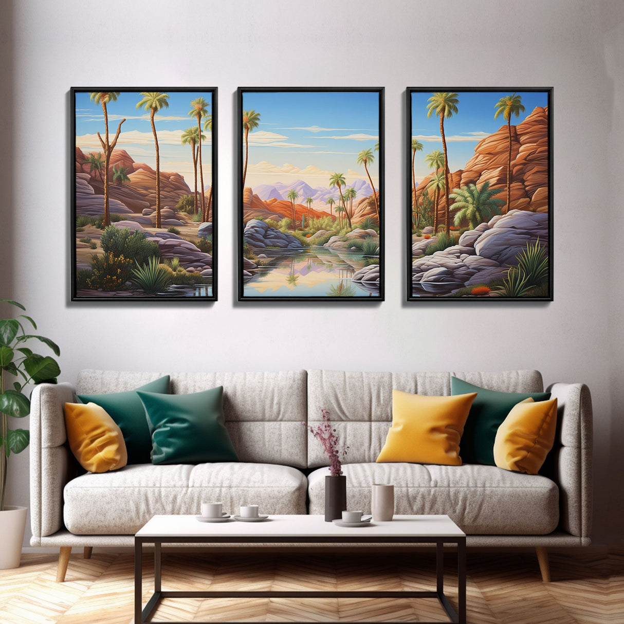 Landscape Print, Desert Wall Art, Cactus Print, Canvas Print, Set Of 3 Prints, Wall Art, 3 Piece Wall Art, Trendy Wall Art, Entryway Prints