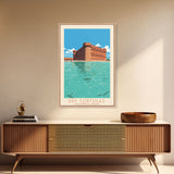 Dry Tortugas National Park Travel Poster Print, Canvas Print Wall Art, Florida Travel Art, Midcentury Modern Travel Decor, MCM Wall Art