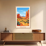 Arches National Park, Framed Wall Art Canvas Print, Travel Poster, Travel Art, Roadtrip Decor, Cool Wall Art, Retro State Park Art