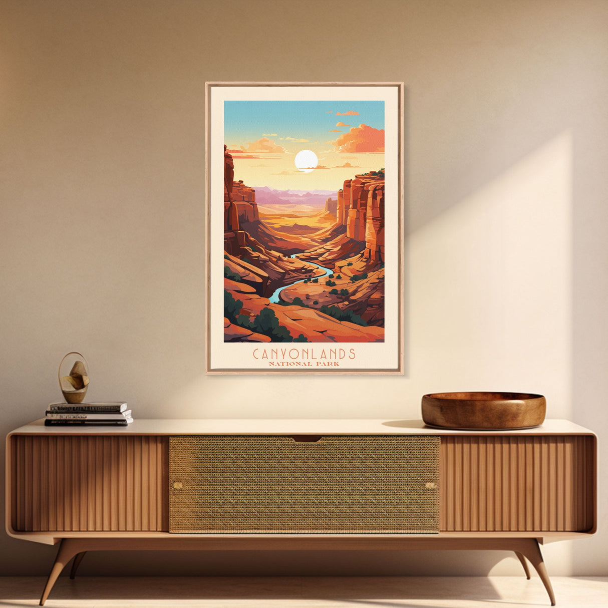 Canyonlands National Park Travel Poster Print, Canvas Print Wall Art, Utah Travel Art, Midcentury Modern Travel Decor