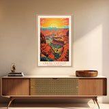 Grand Canyon National Park Travel Poster Art, Canvas Print Wall Art, Arizona Travel Art, Midcentury Modern Travel Decor, MCM Wall Art