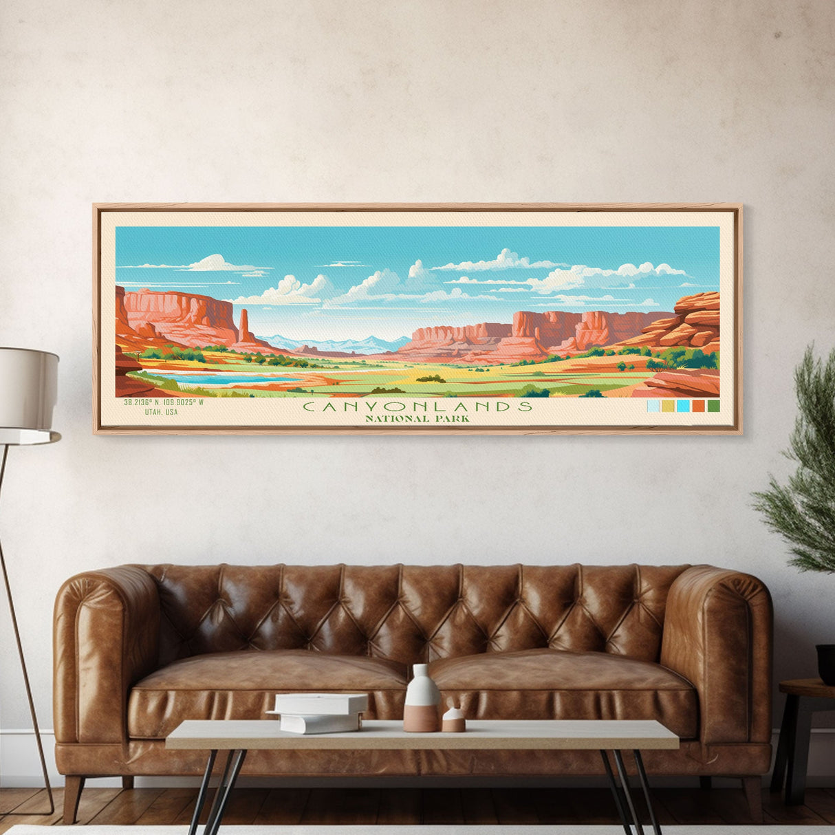 Canyonlands National Park, Panoramic Utah Travel Art, National Park Print, Minimalist Travel Art, Midcentury Modern Style Landscape